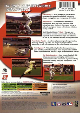 Major League Baseball 2K6 (USA) box cover back
